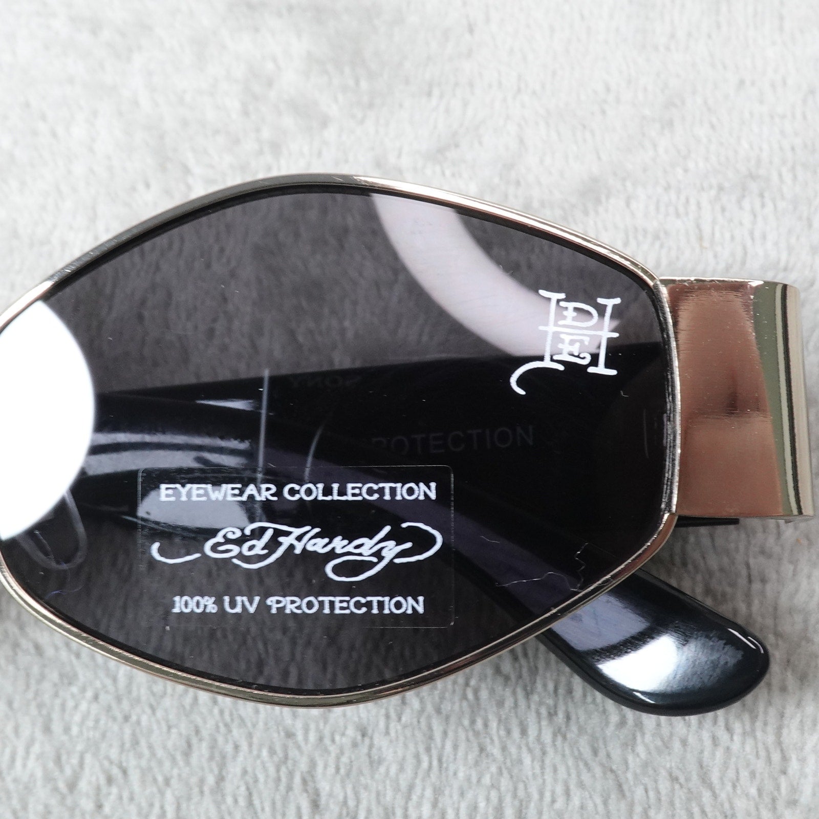 Ed Hardy Tiger Tattoo Narrow Hexagon Sunglasses Streetwear Y2K UV400 NEW