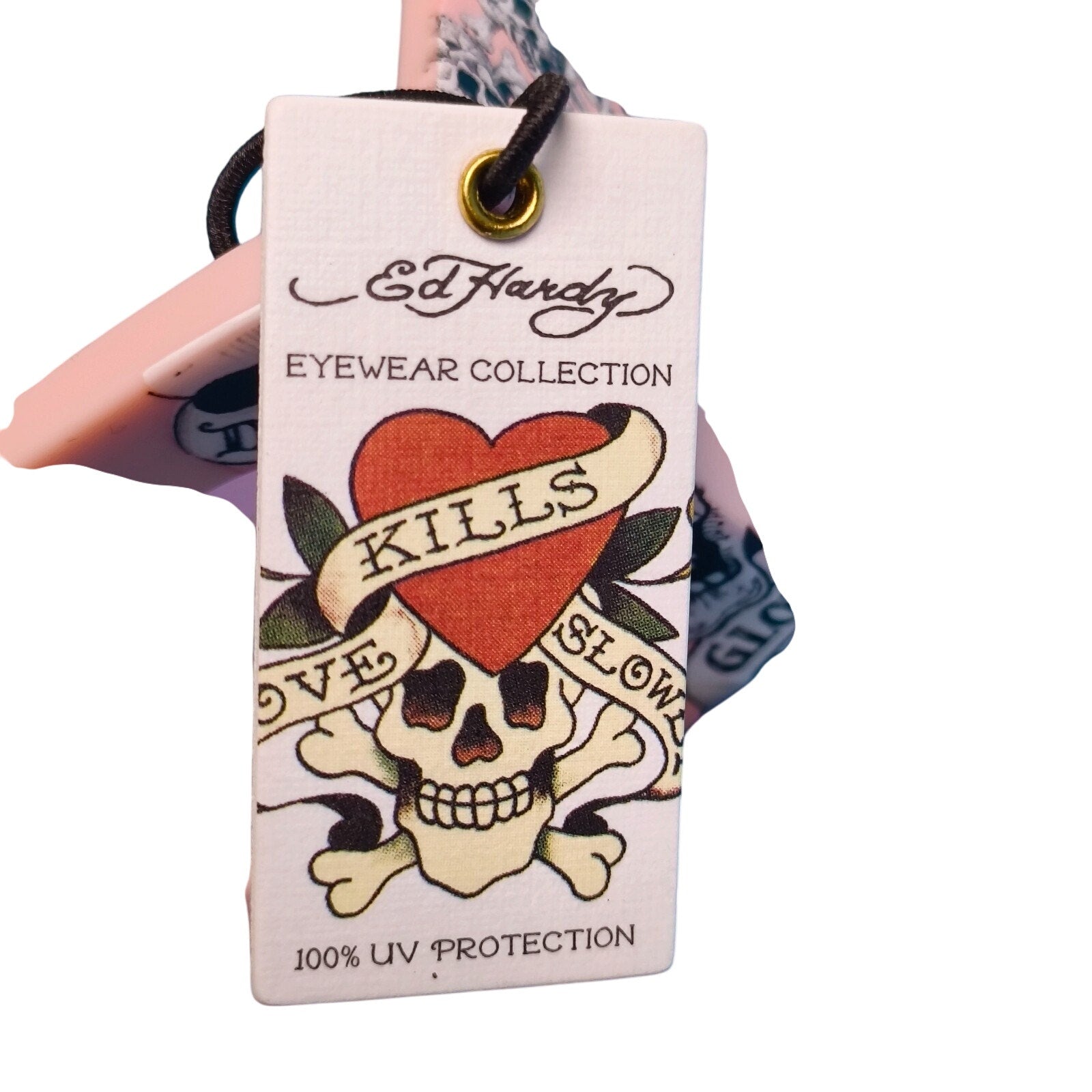 Ed Hardy Love Kills Slowly Collection Sunglasses UV Protective Vertex Skull Pink