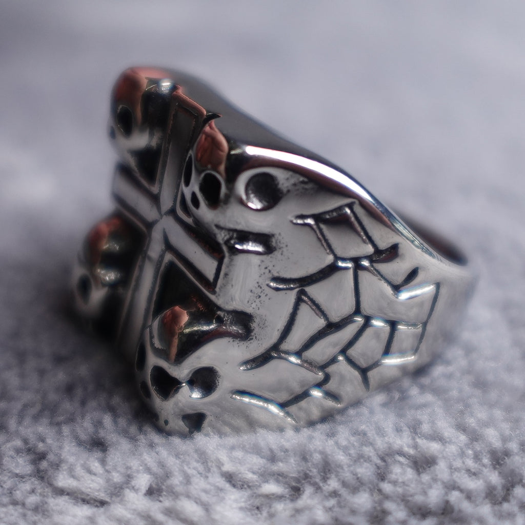 Stainless Steel Cross & Skulls Ring Size 11,12,13 or 14 RSRN-205