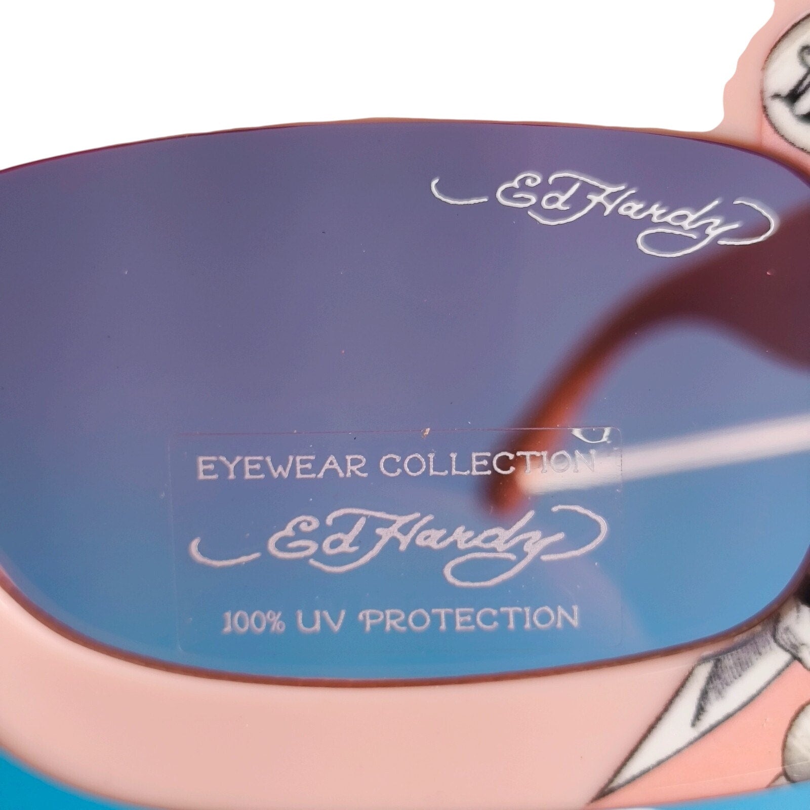Ed Hardy Love Kills Slowly Collection Sunglasses UV Protective Vertex Skull Pink