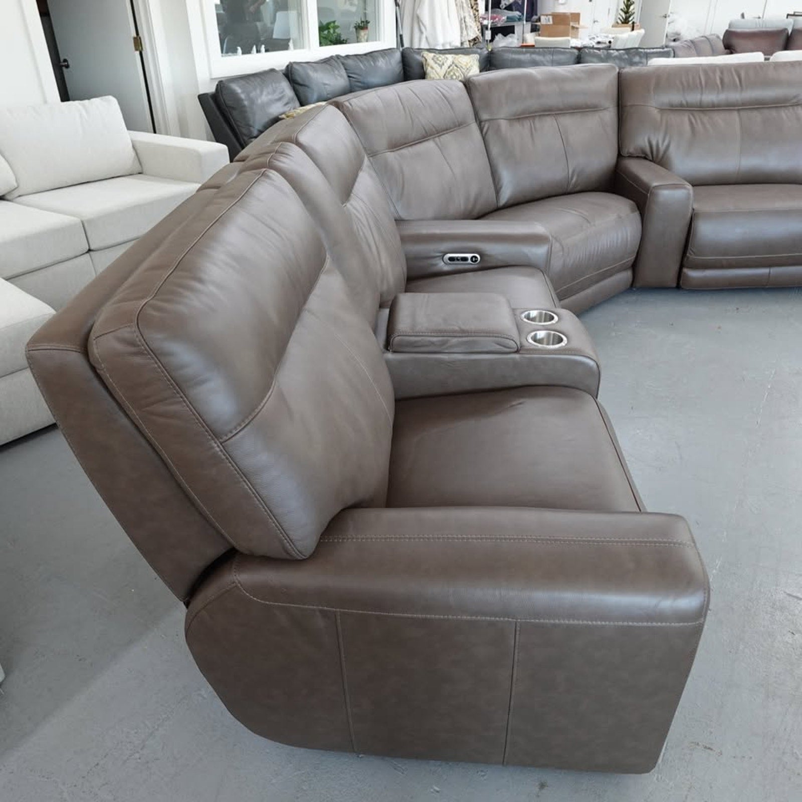 Atlas 3-piece Leather Power Reclining Sectional with Power Headrests
