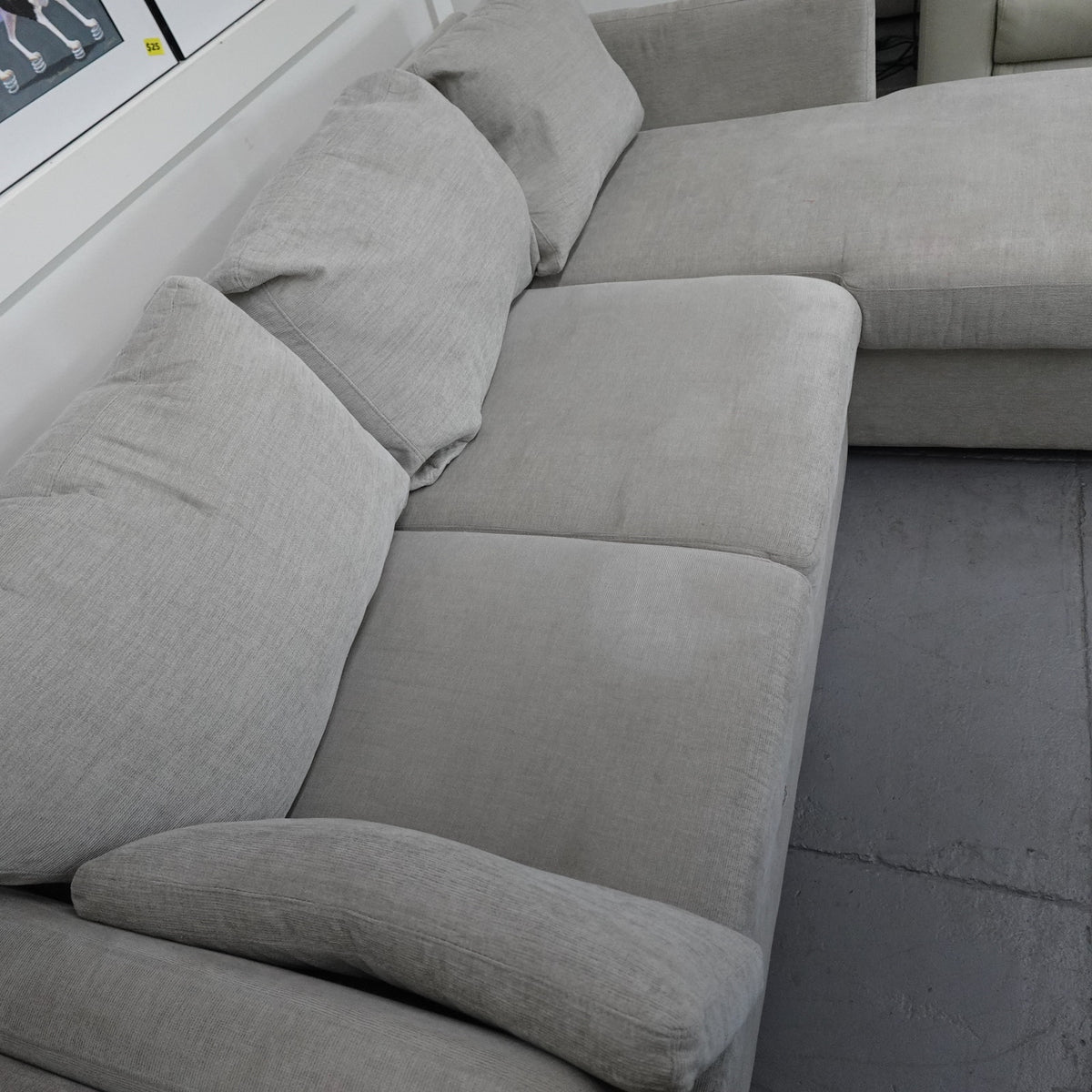 Coddle Luke Sleeper Sofa Reversible Chaise Storage USB Power Gray Fabric