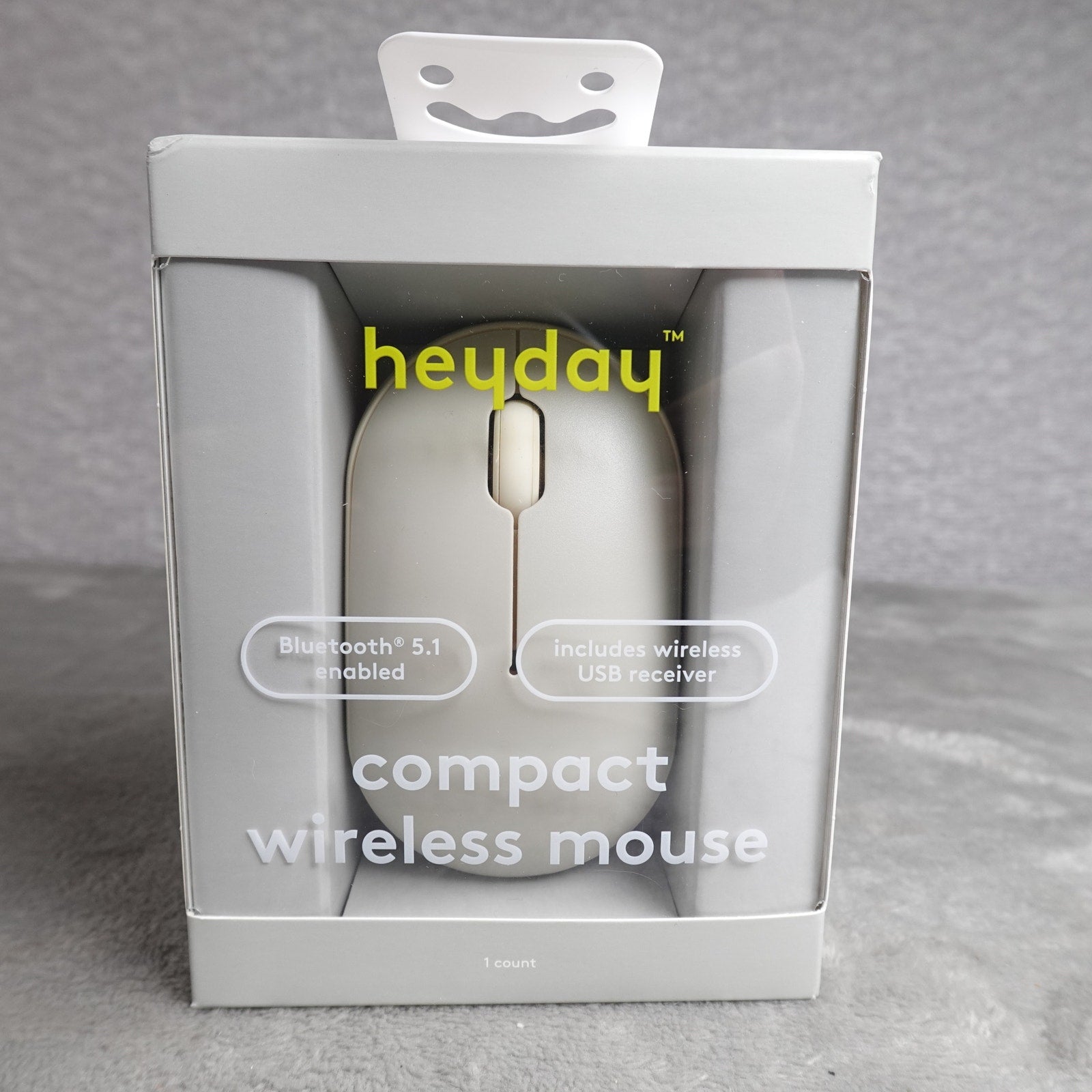 heyday Compact Wireless Mouse Bluetooth 5.1 White USB Receiver NEW
