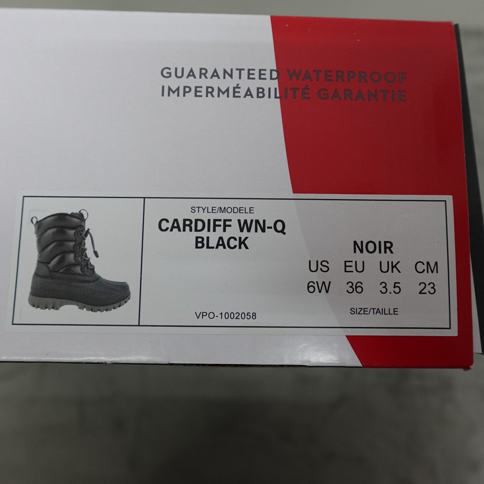 Storm by Cougar Size 6 Wide Cardiff WN-Q Black Waterproof Insulated Winter Boots