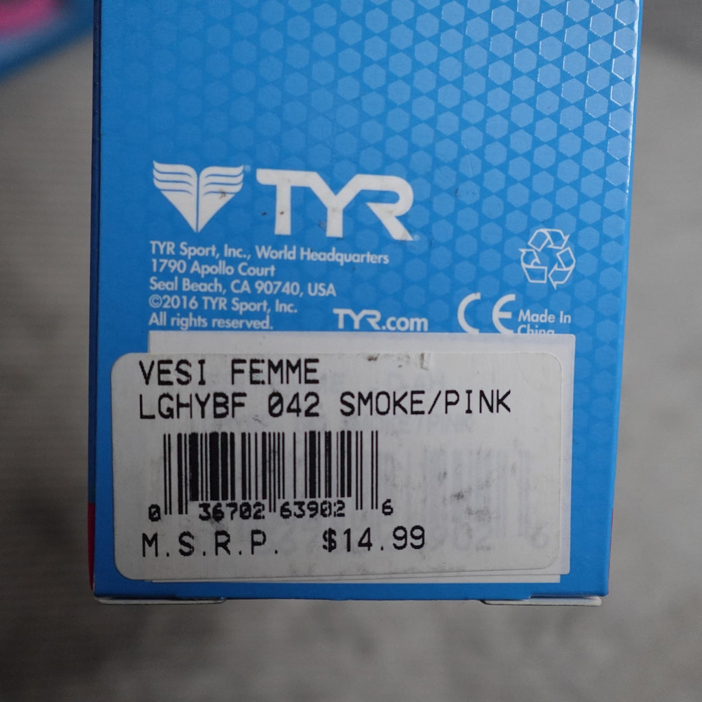 Lot of 3 TYR Vesi Femme Adult Swim Goggles Smoke/Pink New
