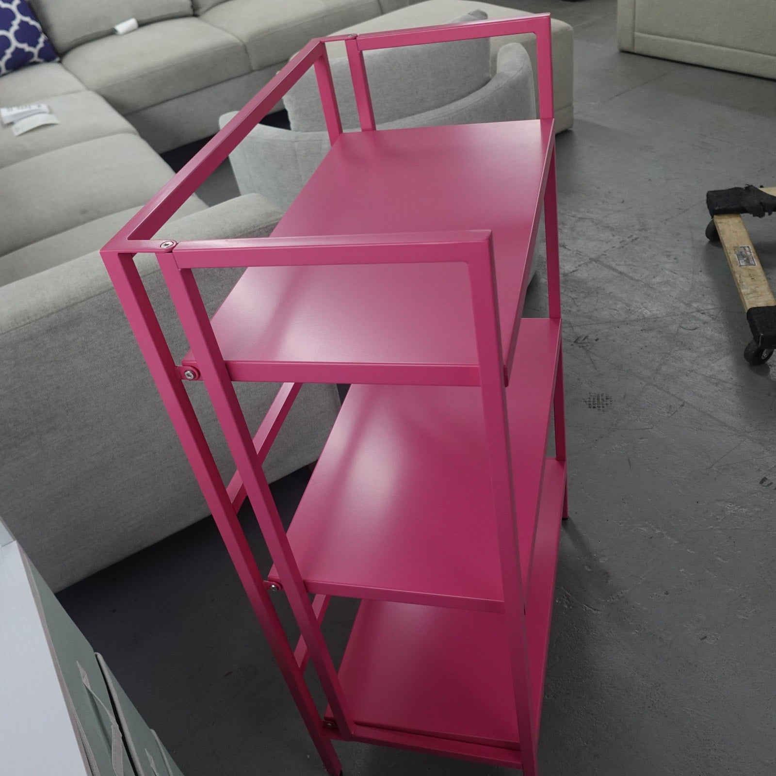 mDesign Folding 3-Tier Steel Organizer Shelf Rack Pink 25" x 13.75" x 39.75" New