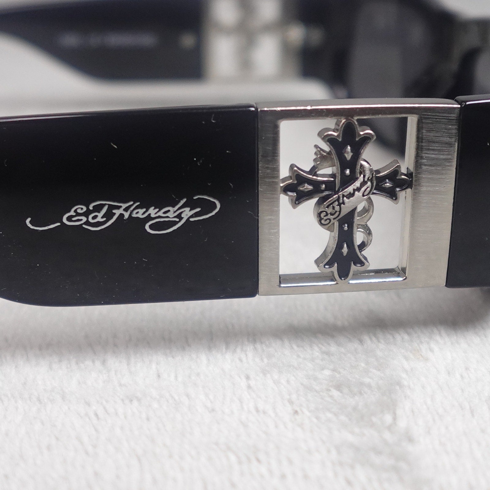 Ed Hardy Ed Trinity Sunglasses Black Shield UV400 NEW