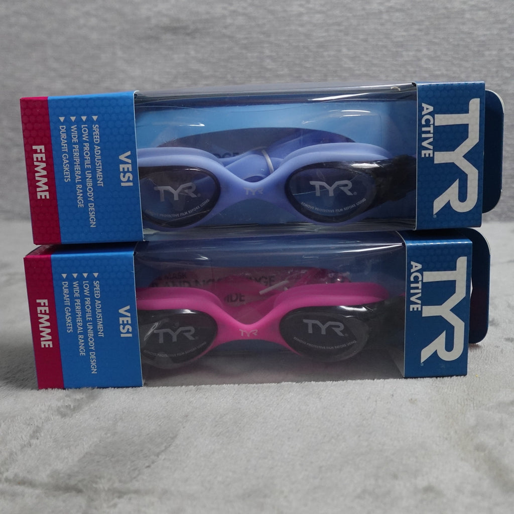 TYR Active Vesi Femme Adult Swimming Goggles Set of 4 Blue Pink New