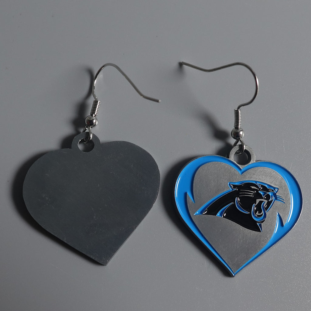 Officially Licensed Earrings- NFL Panthers Team Heart