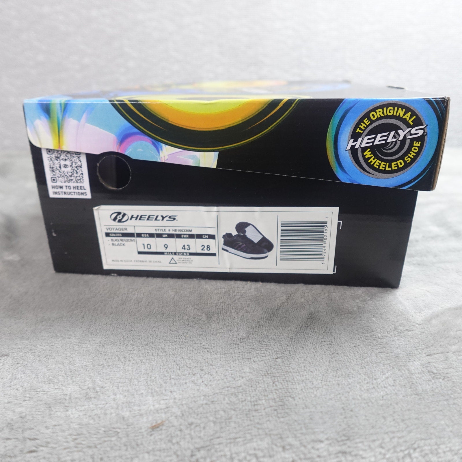 Heelys Voyager Black Reflective Black Men's Size 10 HE100330M Wheeled Shoes