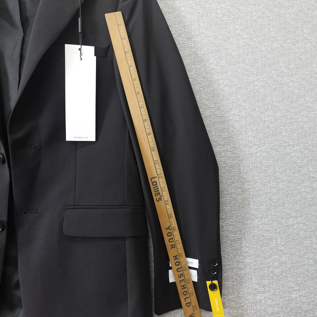 Calvin Klein Slim Fit Stretch Black Suit Jacket - 36R