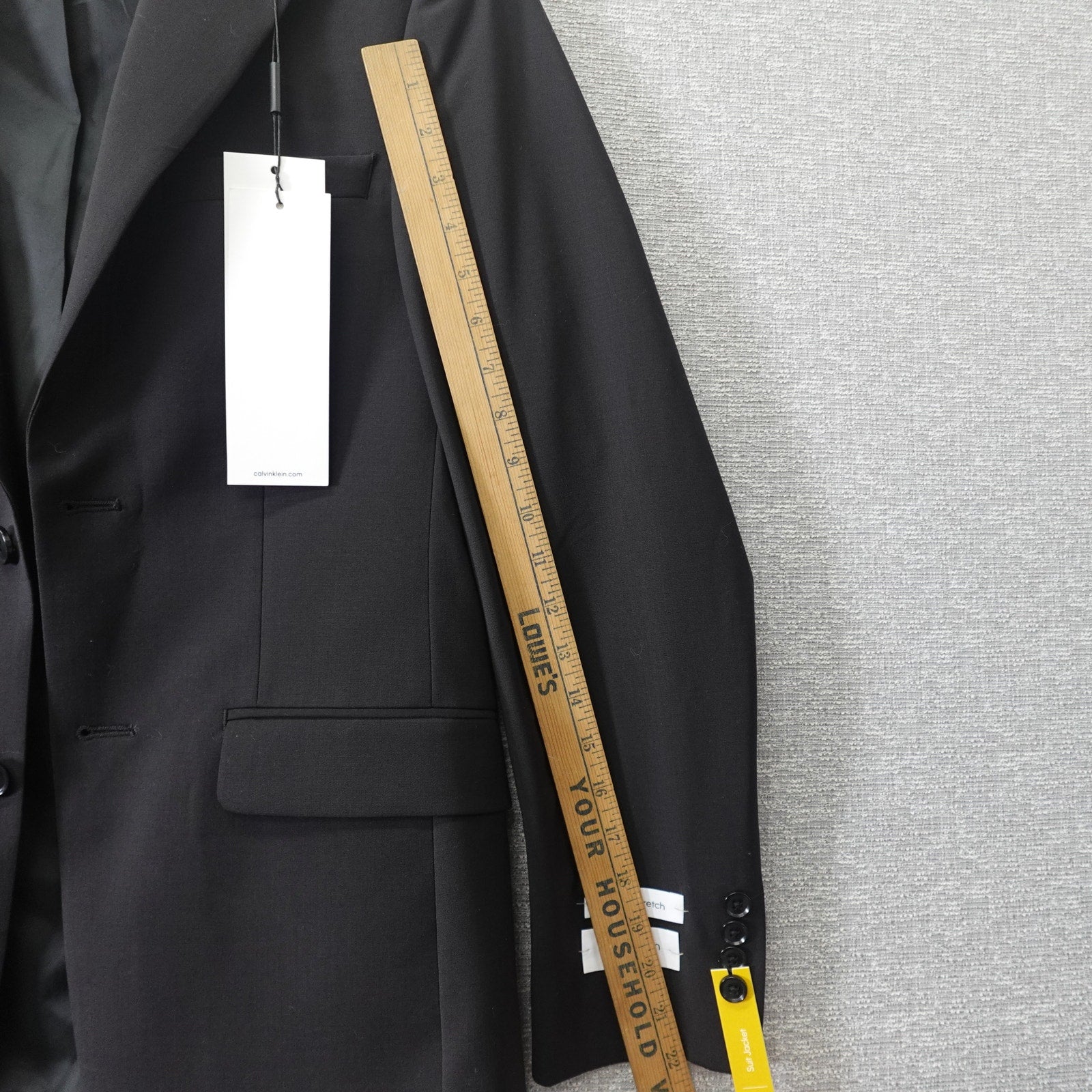 Calvin Klein Slim Fit Stretch Black Suit Jacket - 36R