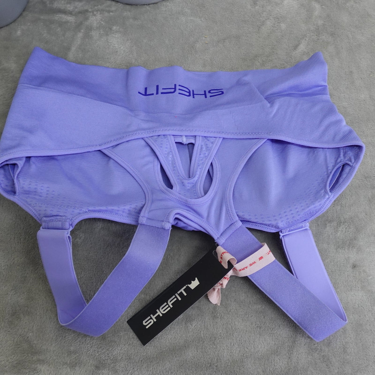 NWT SHEFIT 2Luxe Adjustable Sports Bra, Zip Front Low Impact No Wire Periwinkle