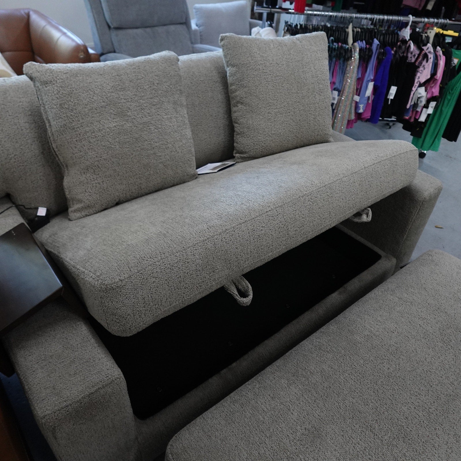Thomasville Gilroy Fabric Oversized Storage Chair and Ottoman Lounge Chair Set