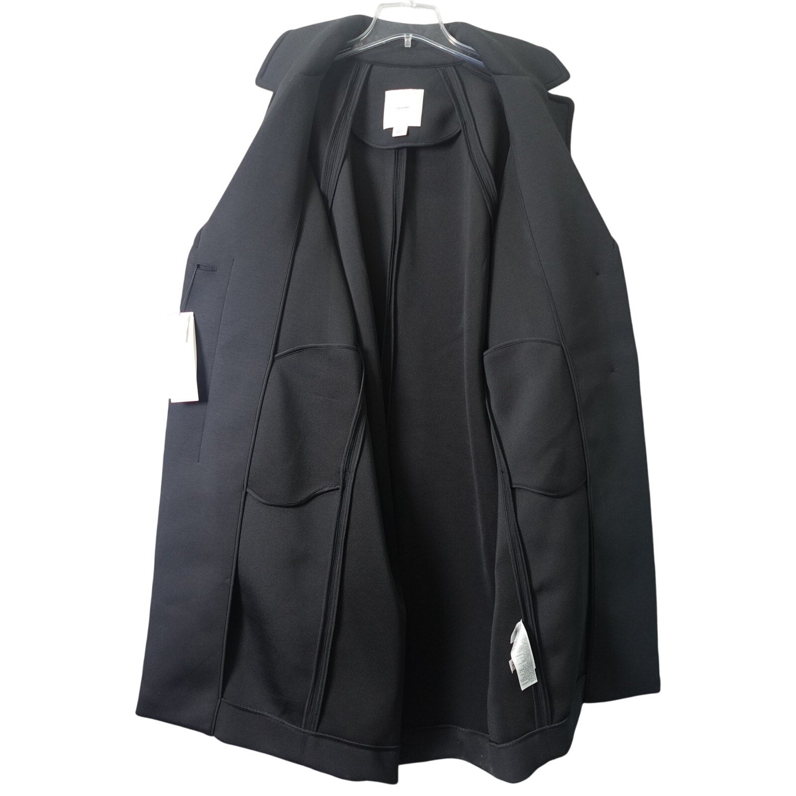 Calvin Klein Women's Scuba Coat Black Beauty - Large