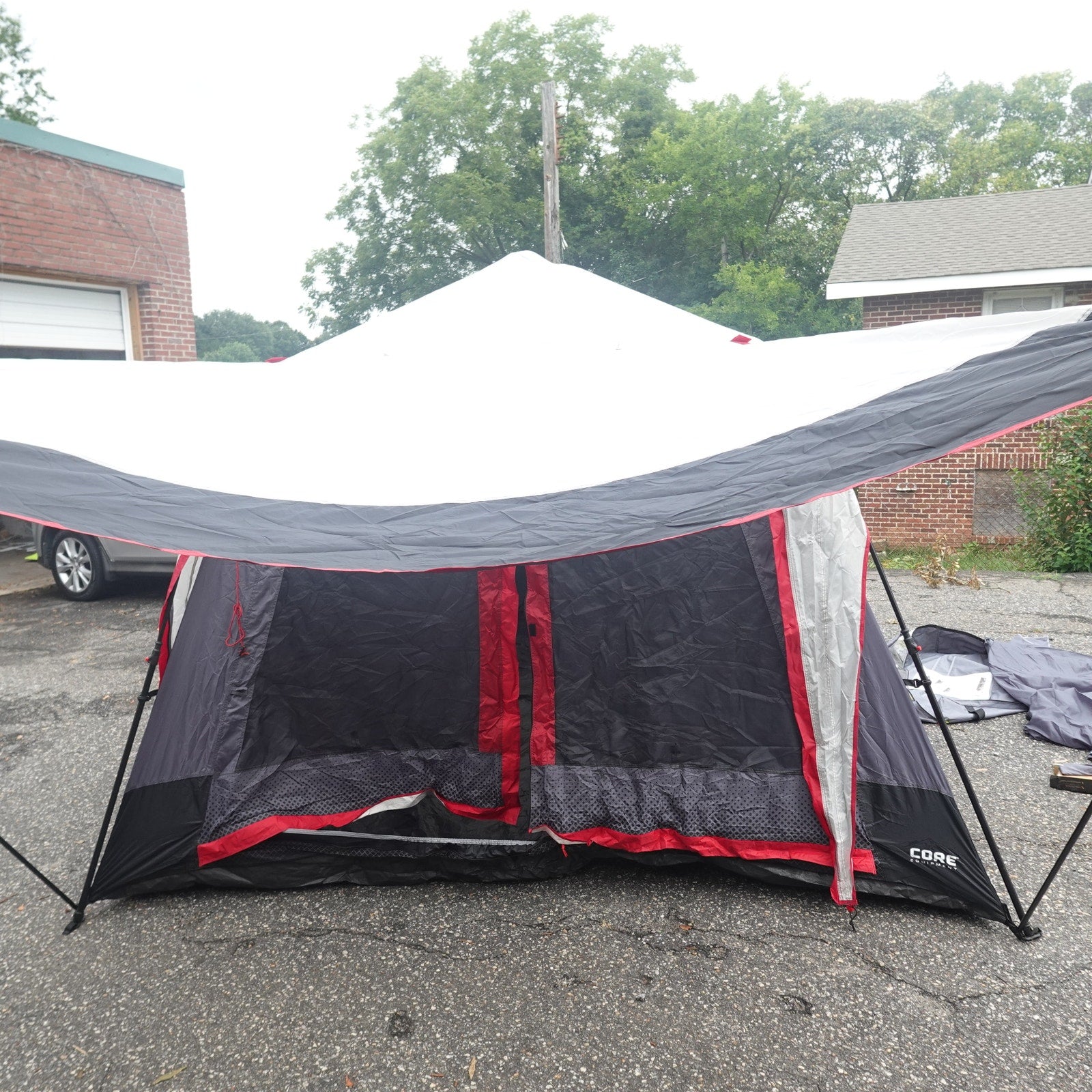 CORE Equipment 10 Person Lighted Instant Cabin Tent with Awning