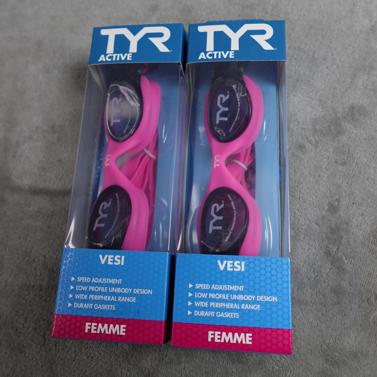 TYR Active Vesi Femme Adult Swim Goggles Smoke/Pink Lot of 2 New