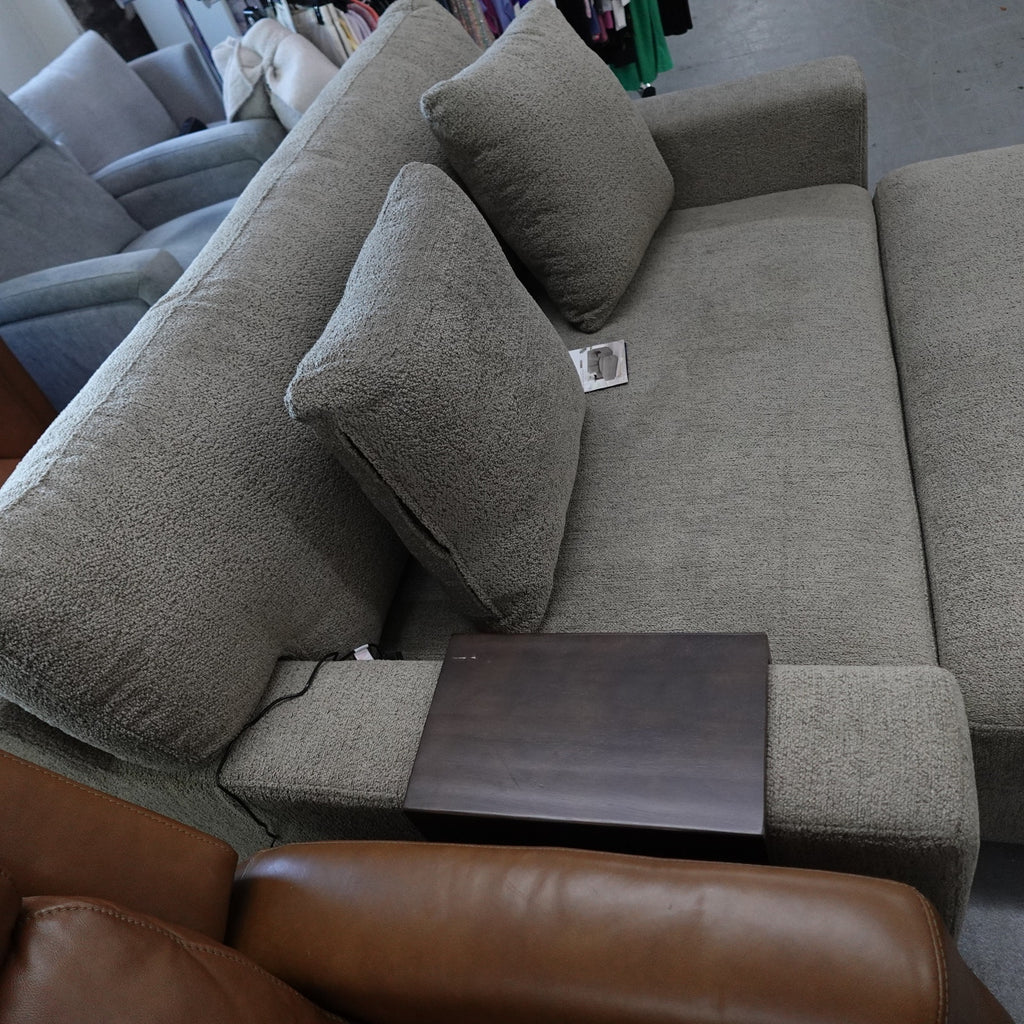 Thomasville Gilroy Fabric Oversized Storage Chair and Ottoman Lounge Chair Set