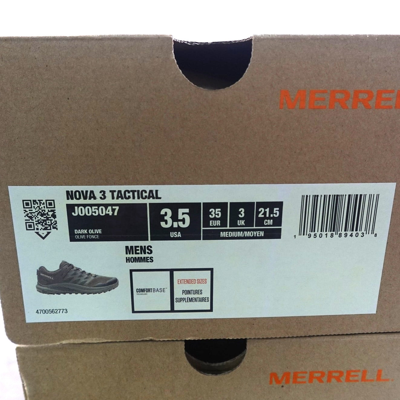 Merrell Nova 3 Tactical Men's Hiking Shoes Dark Olive J005047 Size 3.5M New