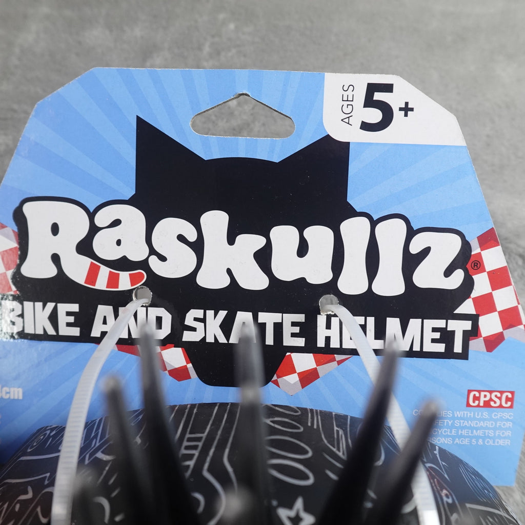 Raskullz Doodle Mohawk Bike Helmet in Black Adjustable