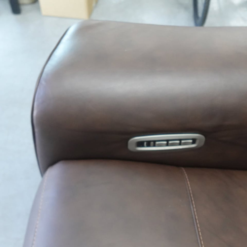 Flexsteel Griffin Italian Leather Power Reclining Sofa with Power Headrests