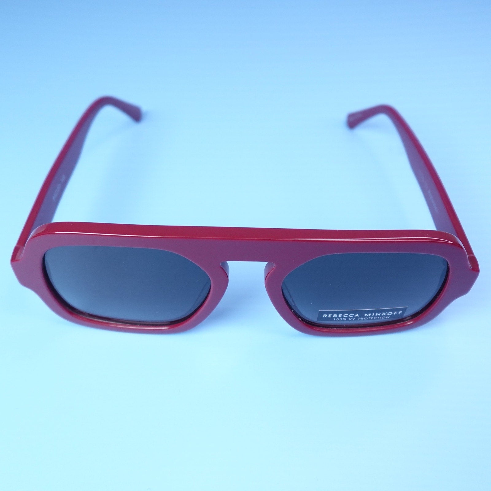 Rebecca Minkoff Rhiannon Cranberry Red Square Sunglasses 100% UV Protection