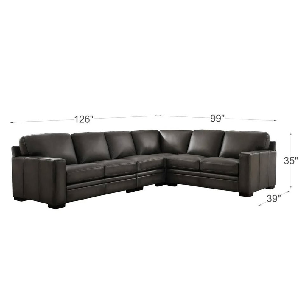 Luca 4-piece Top Grain Leather Sectional