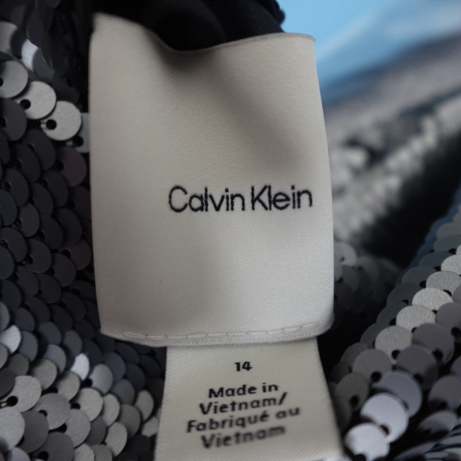 Calvin Klein Women's Sequin Tank Top Dark Gray - Size 14