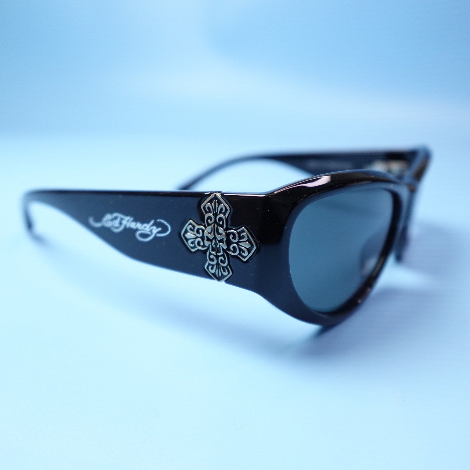 Ed Hardy Sunglasses Iron Cross Black 100% UV Protection