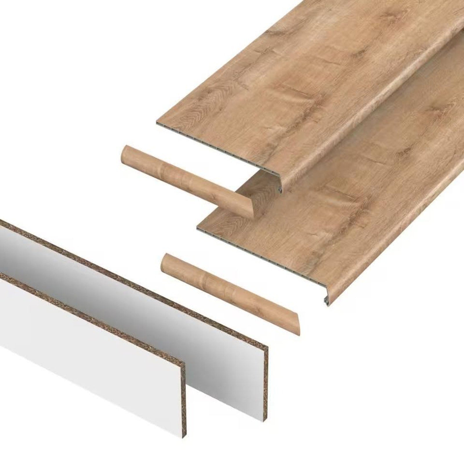 Stair Tread, Riser & Return Kit Walker Creek 43.18 mm. T x 48 in. L x 12.2 in. W  Set of 2