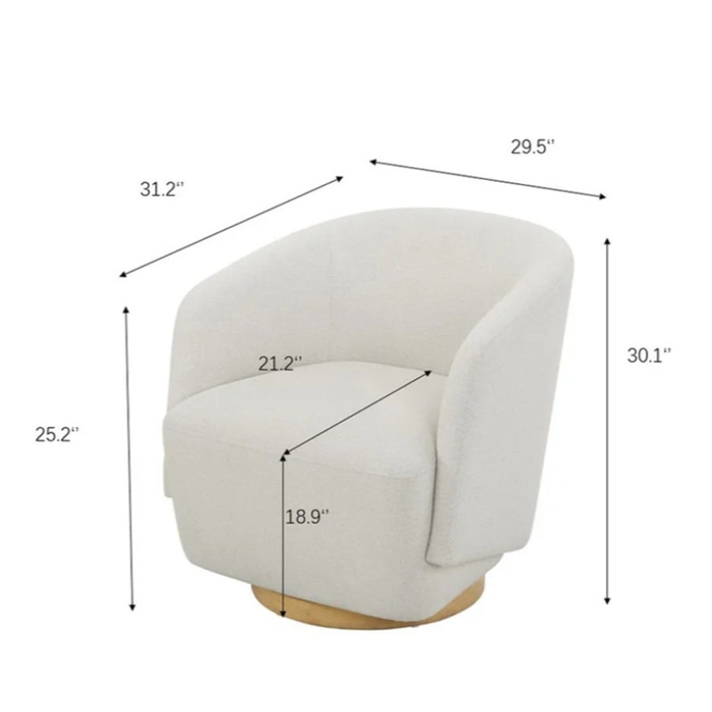 Henredon Murphy Boucle Swivel Accent Chair Ivory Cream Barrel Chair (see pictures)