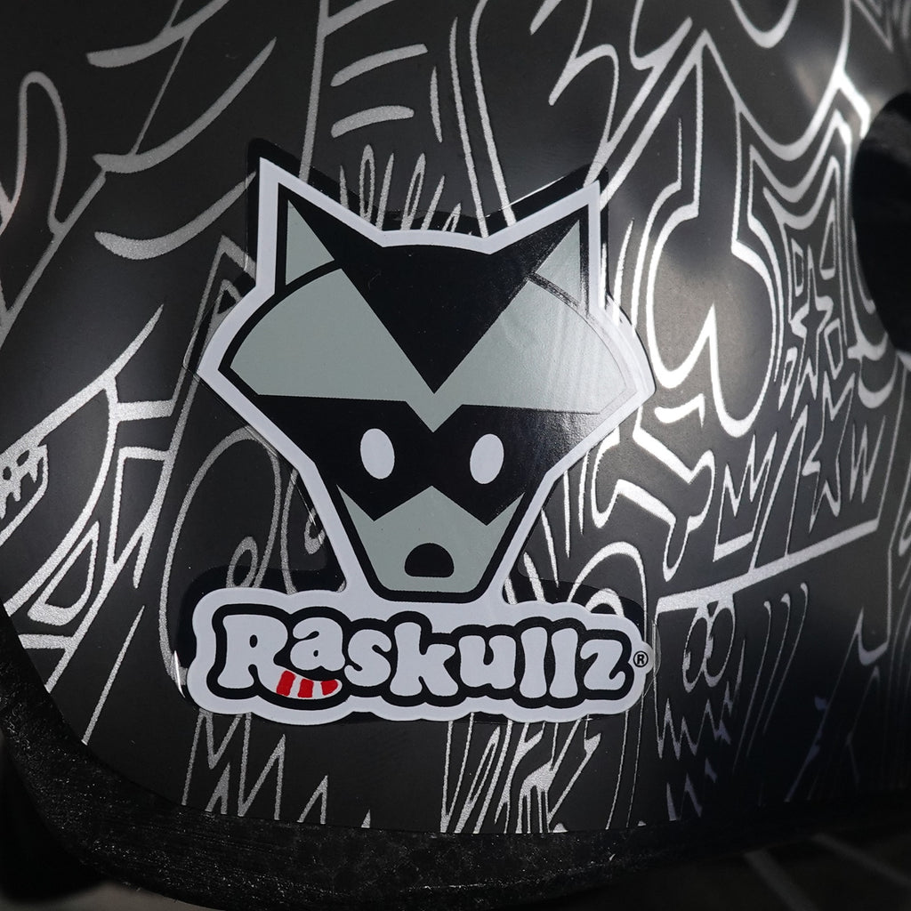 Raskullz Doodle Mohawk Bike Helmet in Black Adjustable