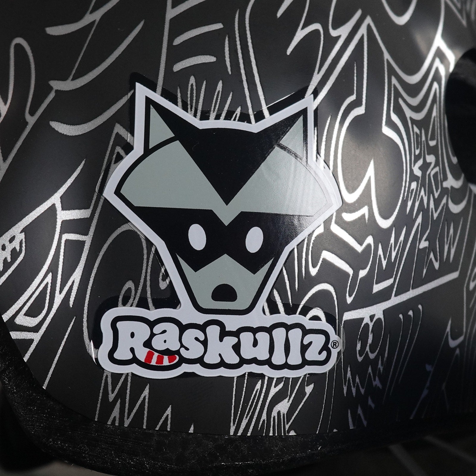 Raskullz Doodle Mohawk Bike Helmet in Black Adjustable