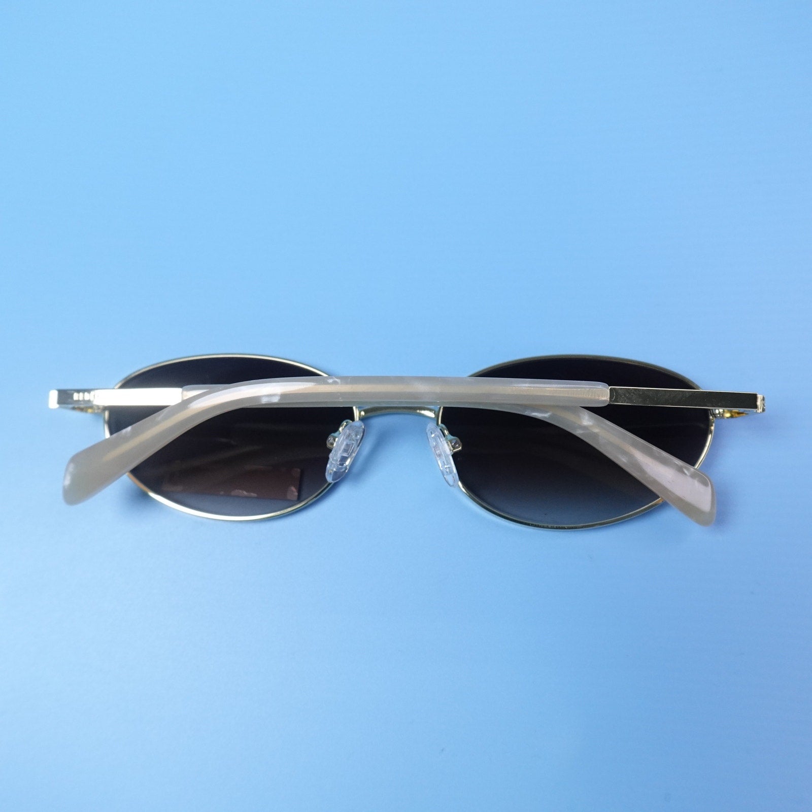 Rebecca Minkoff Sunglasses Evangelyne Gold Frame & Pearl Arms 100% UV Protection