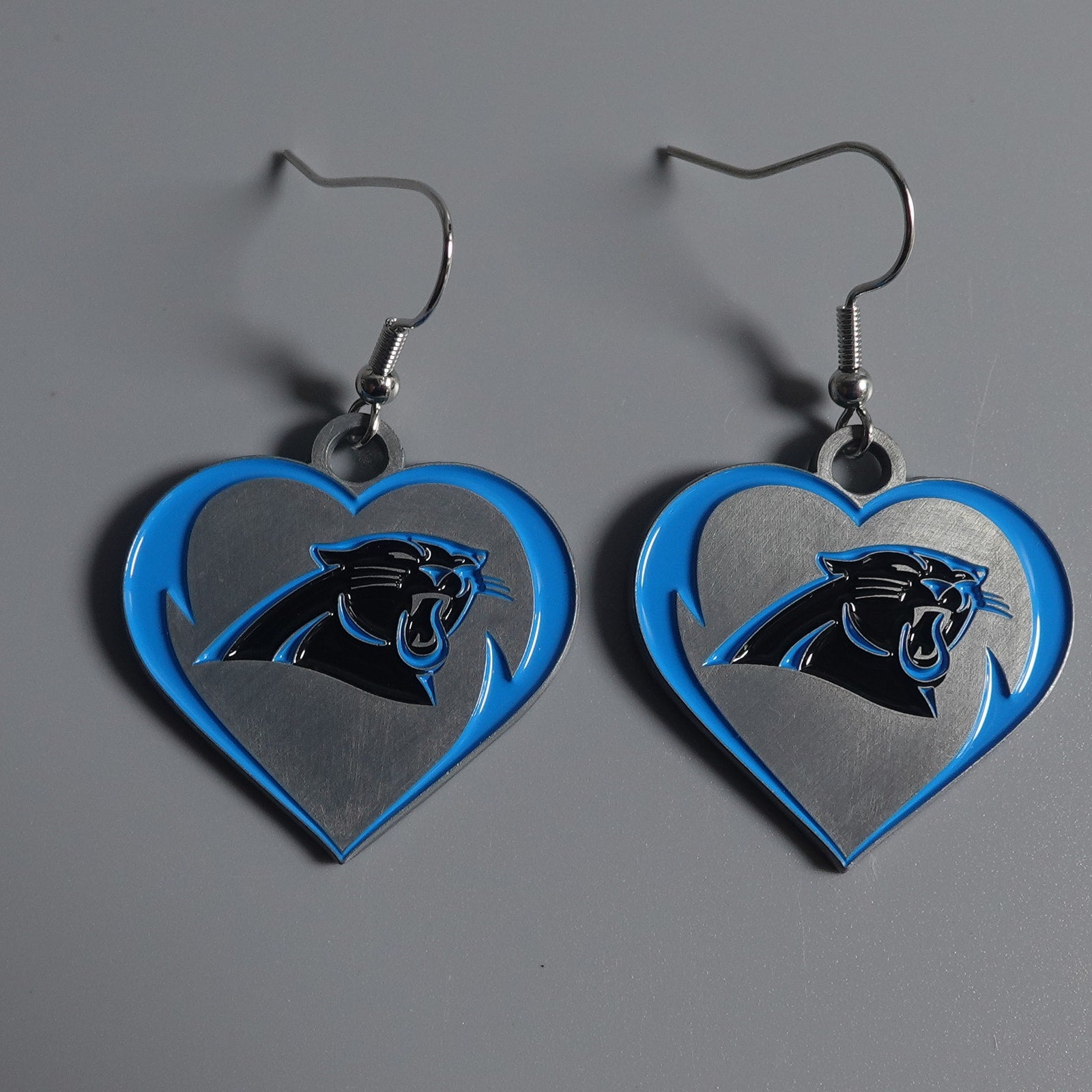 Officially Licensed Earrings- NFL Panthers Team Heart