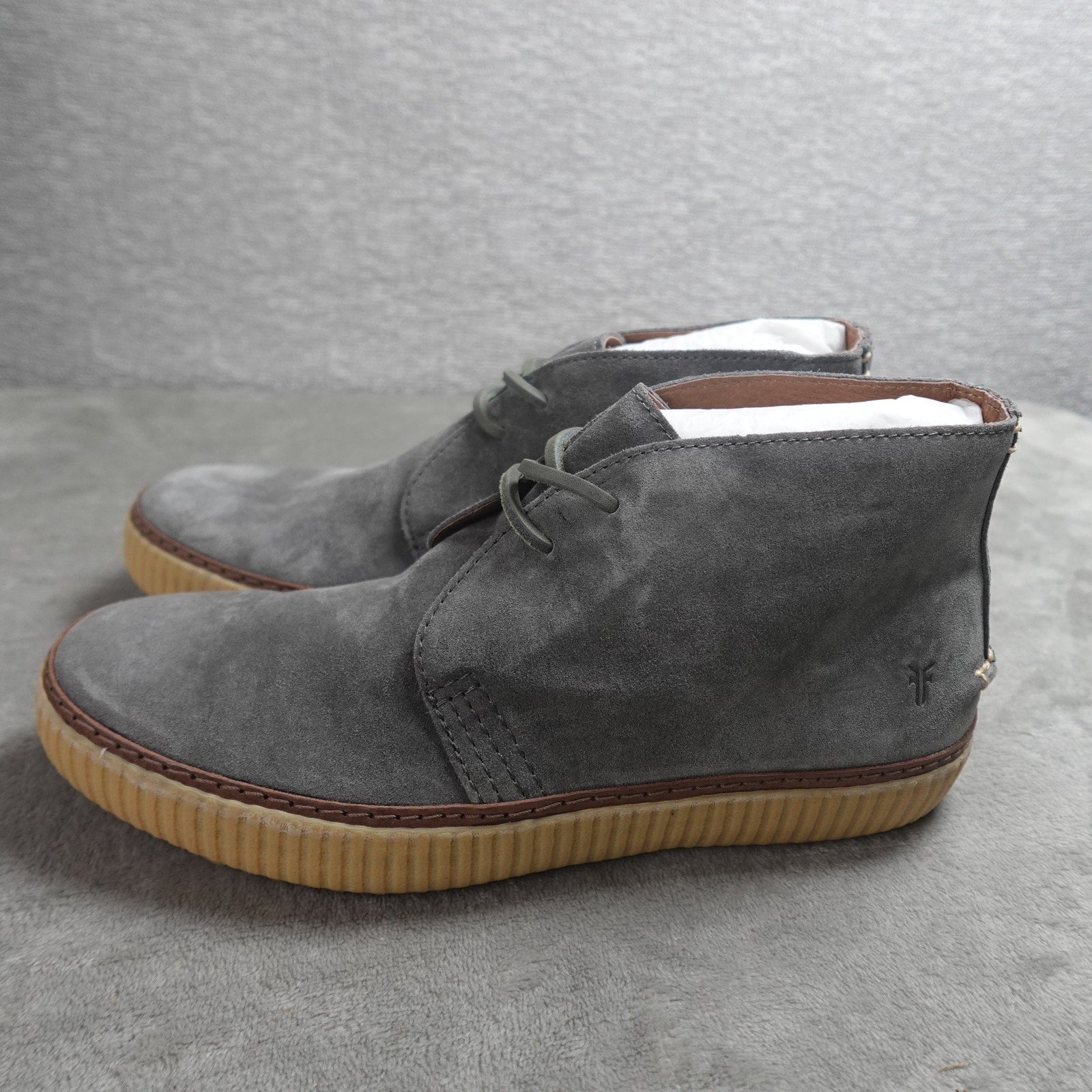 FRYE Emery Chukka Men's Size 8.5M Grey Suede Leather Boots 8072MHVSCQ