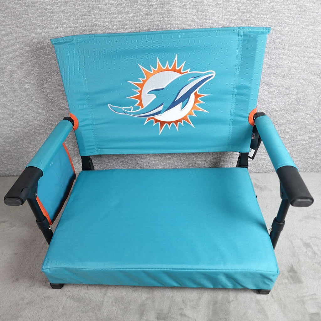 Logo Brands Miami Dolphins NFL Premium Stadium Seat Chair Cushion Blue