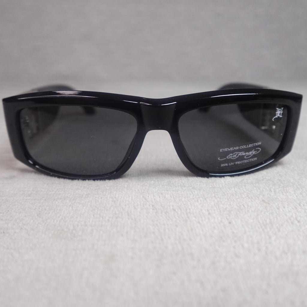 Ed Hardy Ed Trinity Sunglasses Black Shield UV400 NEW
