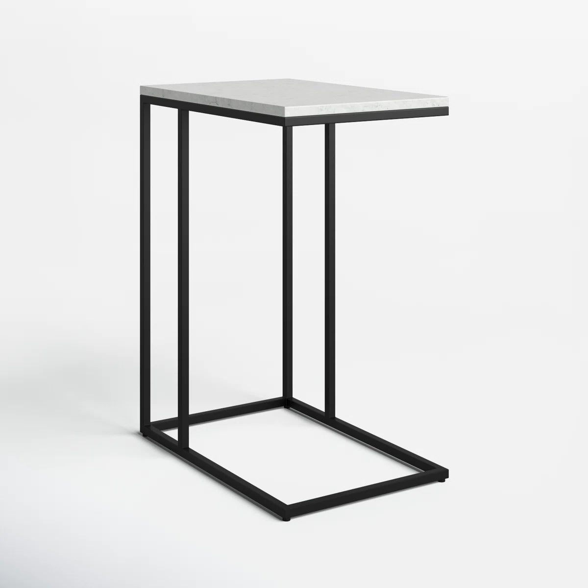 New Clinton Marble Top End Table Black Frame