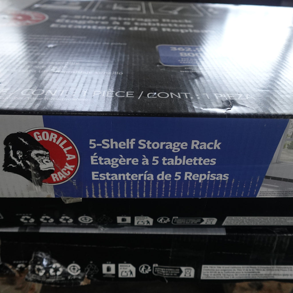 Gorilla Rack Z-Beam 5 Shelf Steel Storage Rack 48x24x72 Black New
