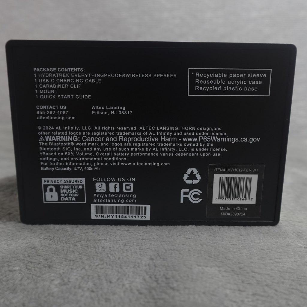 Altec Lansing HydraTrek EverythingProof Wireless Speaker NEW
