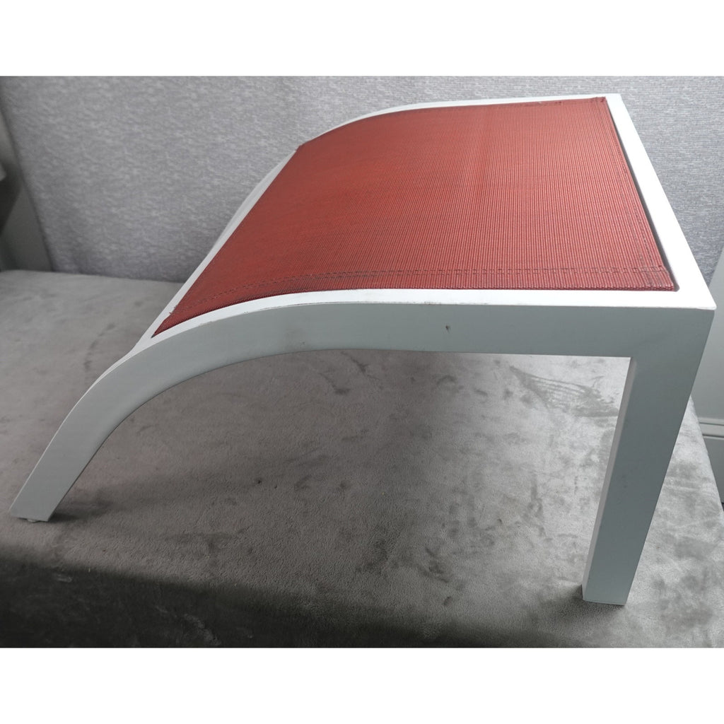 Living Accents Yukon Adirondack MGP Sling Ottoman White Frame Red Sling Patio Foot Rest