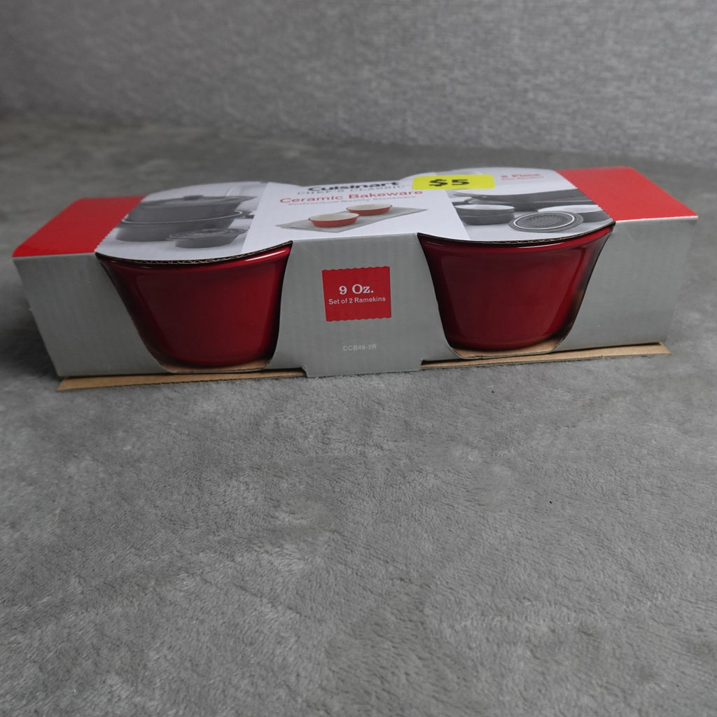 Cuisinart Chef's Classic Ceramic Bakeware-Set of 2, 9 Ounce Ramekins Red