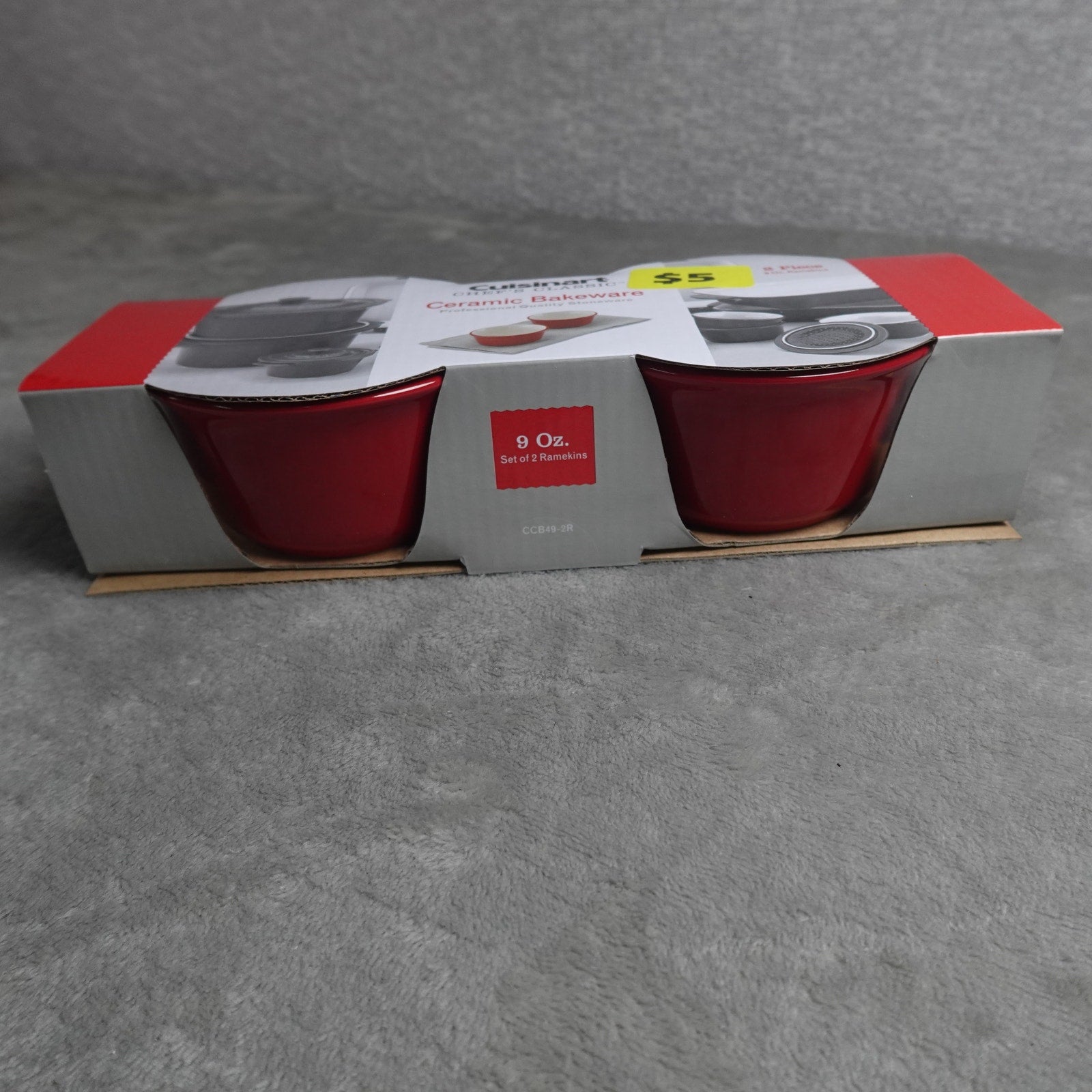 Cuisinart Chef's Classic Ceramic Bakeware-Set of 2, 9 Ounce Ramekins Red