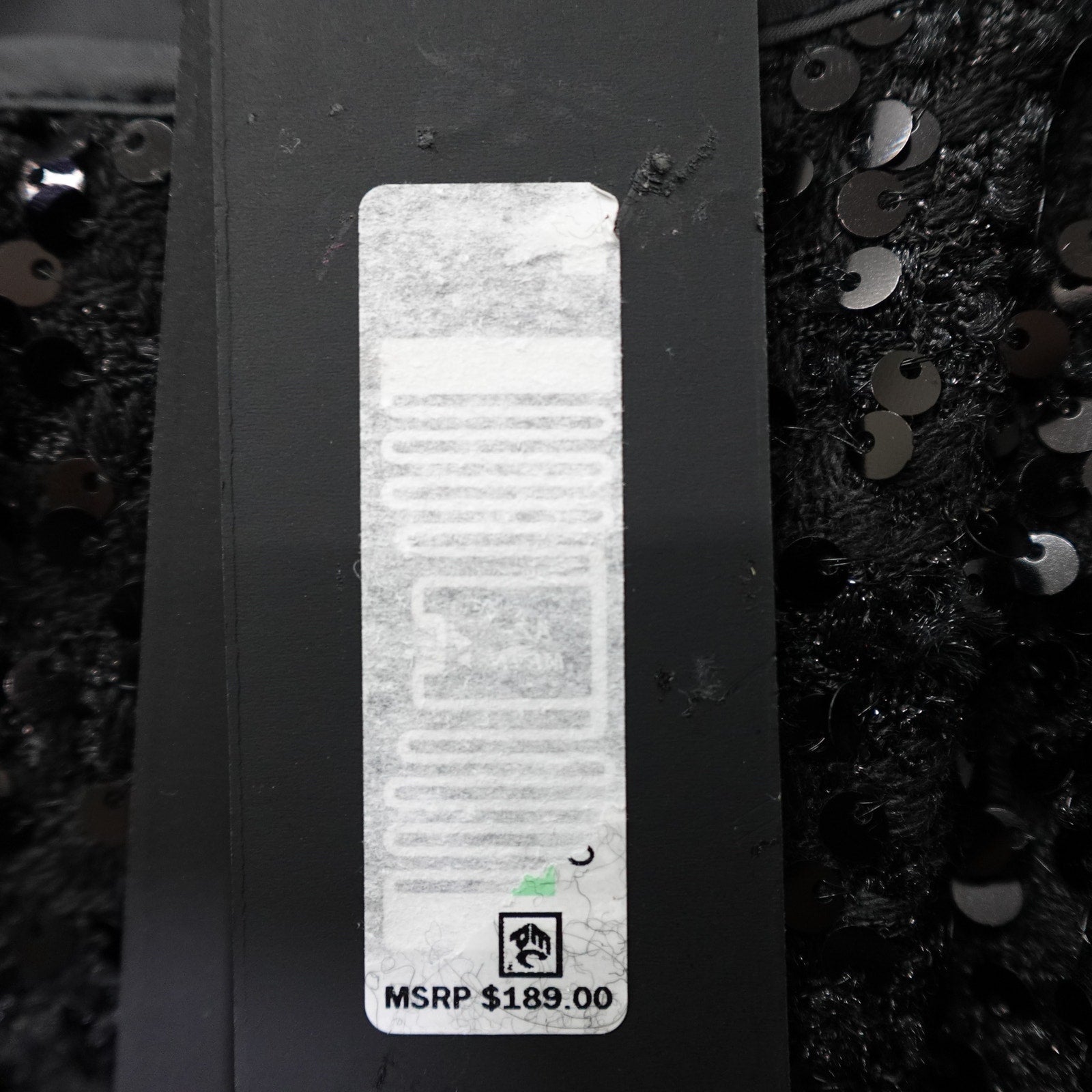 Donna Karan New York Size 8 Black Sequin Short Sleeve Button Up Belted Dress NWT