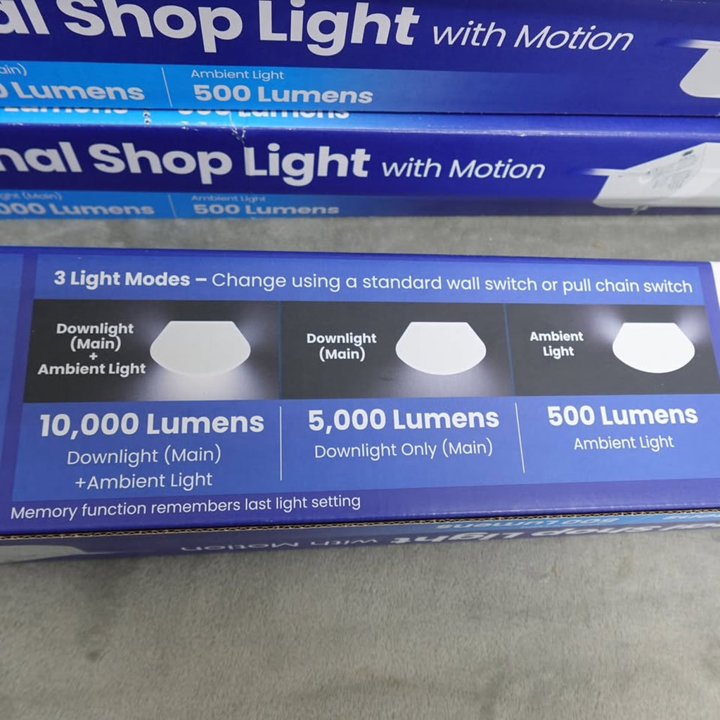 4 Ct. Feit 10,000 Lumen Multi-Directional Shop Lights with Motion Detection