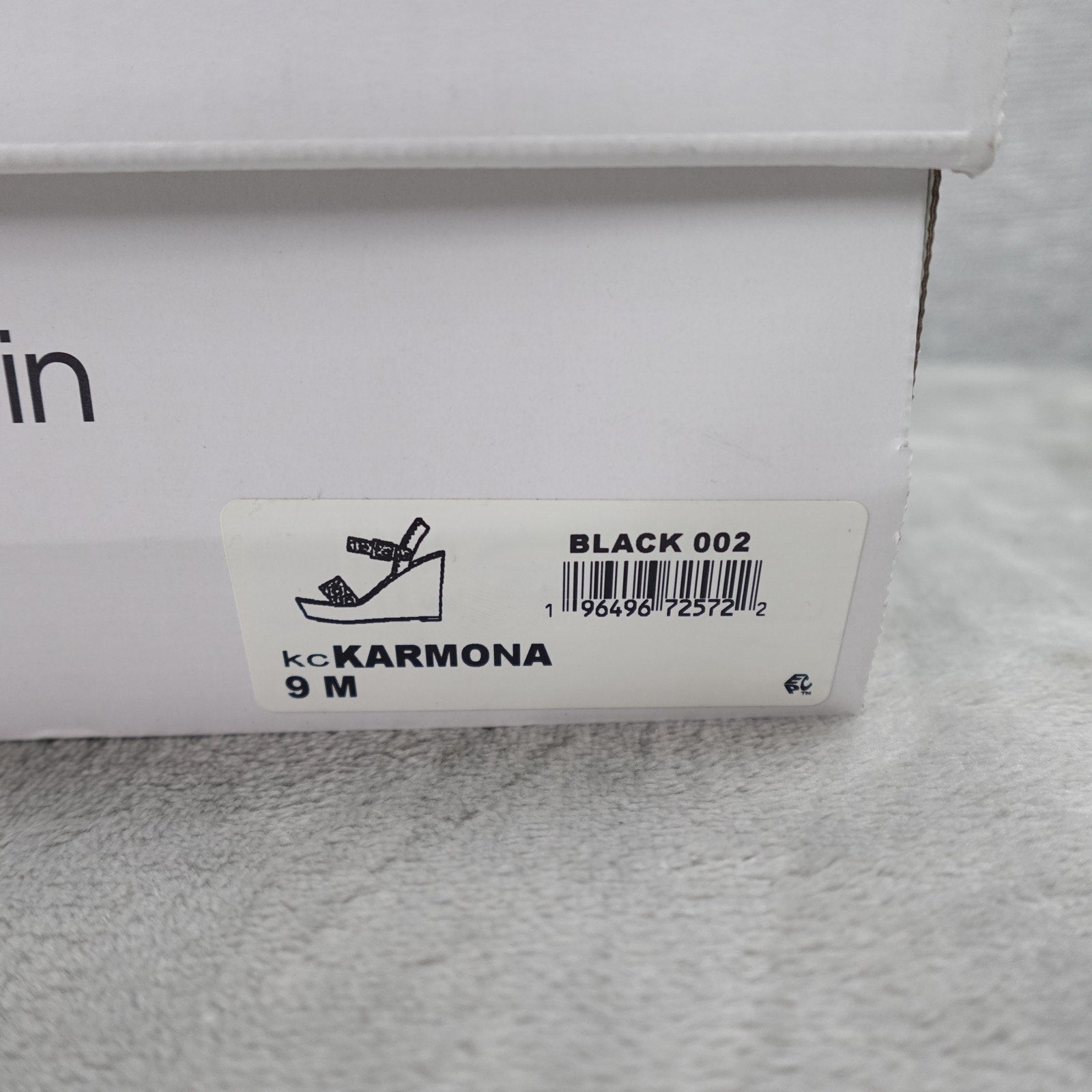 Calvin Klein Karmona Women's Wedge Sandals Black Logo Size 9M New