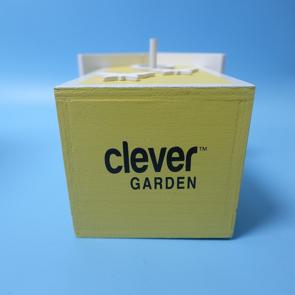 Clever Garden Wooden Hanging Birdhouse Feeder Yellow Butterfly Outdoor 6x7x4