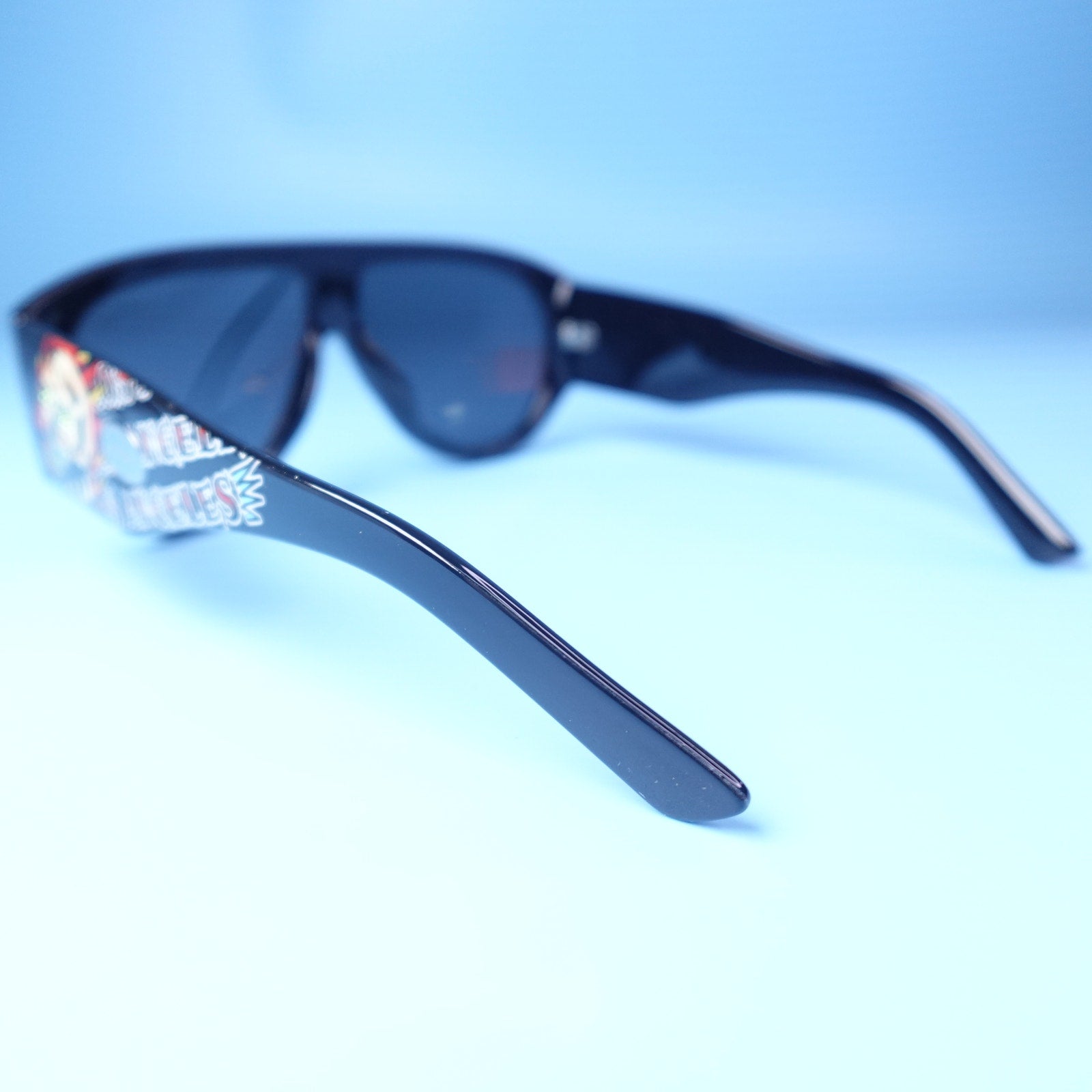Ed Hardy Los Angeles Skull Sunglasses Black 100% UV Protection Oversized NEW
