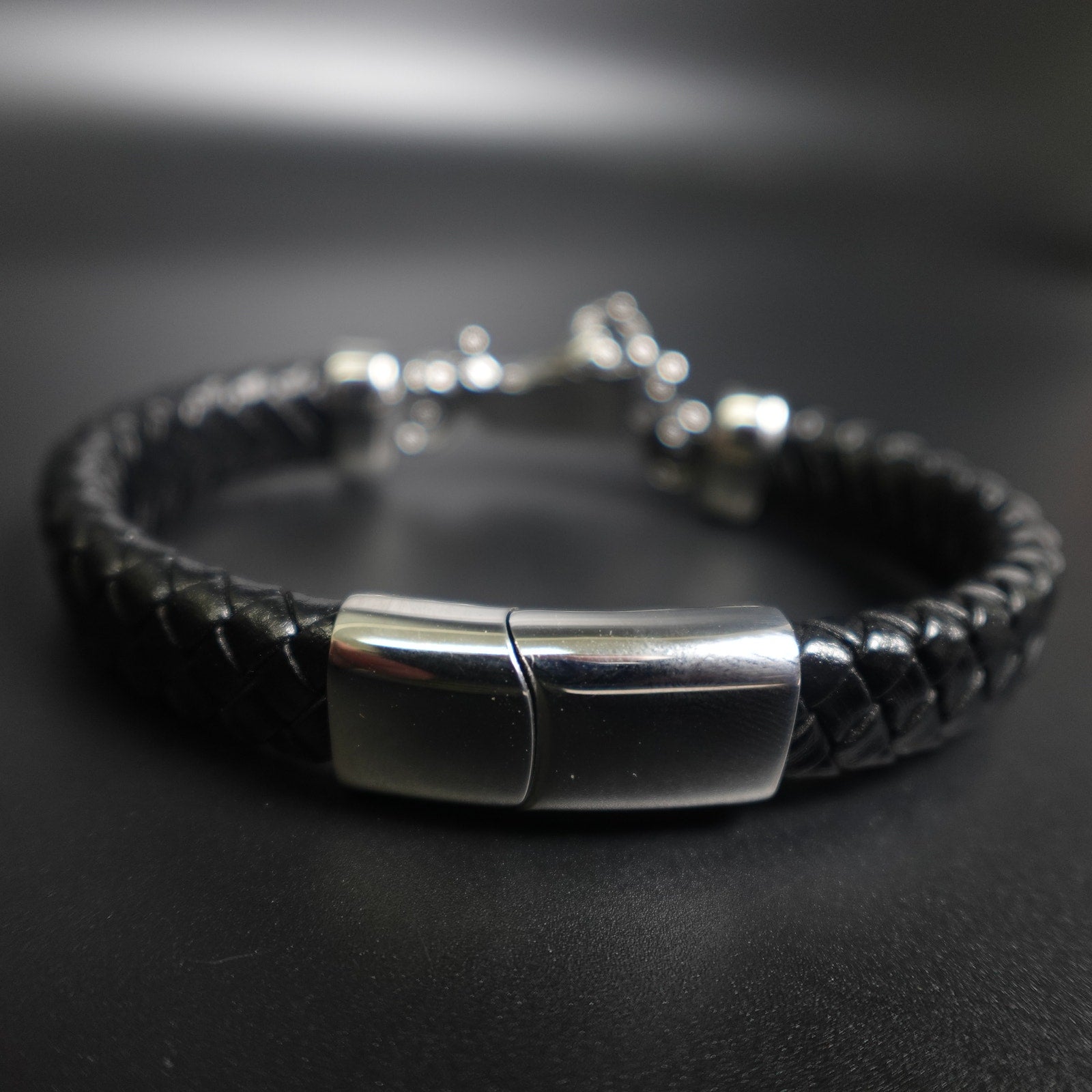 Stainless Steel Leather Bracelet W/ Bike SBR-787